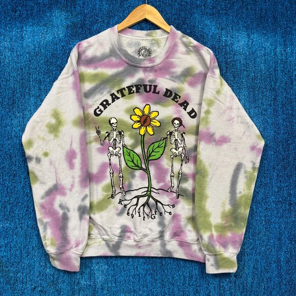 Grateful Dead “Keep it Green” Tie-Dye Crewneck Sweater Size Medium - Picture 1 of 4